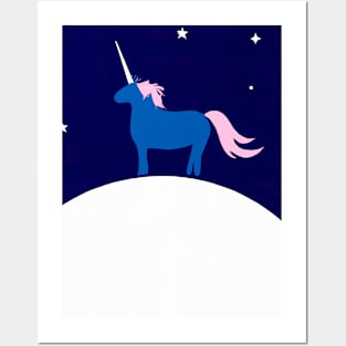 Moon Unicorn Minimal Posters and Art